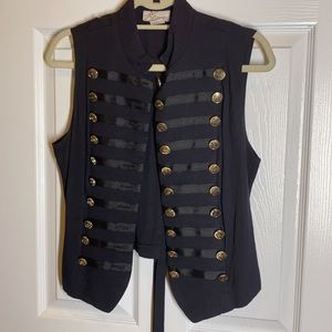 Vintage Military gold button up 80’s 90’s vest